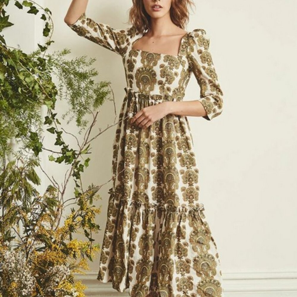 Cara Cara Blue Hill Dress in Paisley Linen